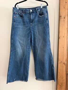 American Eagle Outfitters Wide-Leg Denim Jeans - Medium Blue Wash
